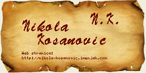 Nikola Kosanović vizit kartica